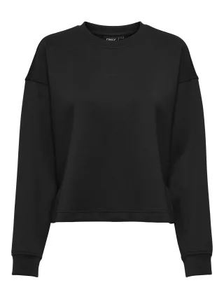 ONLY - ONLALINA SLIT ROUNDNECK SWT Black - Gr. - S