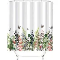 M&W DAS DESIGN Duschvorhang M&W DAS DESIGN Duschvorhang bunt Garten grüne Pflanzen Flora Textil Breite 120 cm