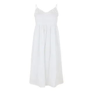 Vero Moda - Midikleid für Damen, Spaghetti-Träger (Schneeweiß (Farbe))