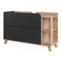 Vicco Waschbeckenunterschrank Karen, Sonoma/Anthrazit, 100 x 65 cm mit 2 Schubladen (1-St)
