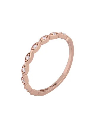 cai Ring 925/- Sterling Silber rosévergoldet Zirkonia Stacking