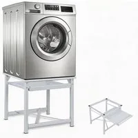 XIIW Waschmaschinenuntergestell Verstärkt Podest mit Ablage H52cm Waschmaschinen Untergestell Unterbau, Zubehör für Stabil Stahl Trocknersockel bis 150KG 60x56x52cm, mit Rutschfester Füße Trockner Sockel Erhöhung