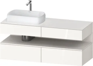 Duravit Qatego Konsolenwaschtischunterbau wandhängend Weiß Hochglanz 1400x550x600 mm - QA47650842200 QA4765084220010