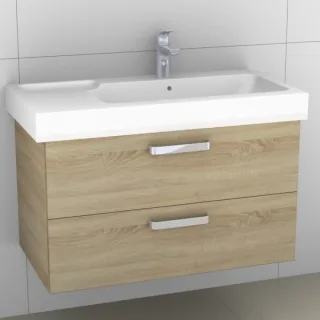 Artiqua 413 Waschtischunterschrank für iCon 124195 Castello Eiche quer NB, 413-WU2L-K09-7134-426 413-WU2L-K09-7134-426
