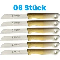 SMI Gemüsemesser 6-tlg Solingen Schälmesser Gemüsemesser Set Obstmesser Küchenmesser, Klinge mit Wellenschliff