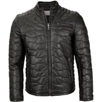 bugatti Lederjacke Men-101/M Bugatti - Herren Lederjacke Steppjacke Lammnappa schwarz