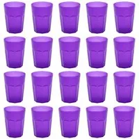 Engelland Becher Plastikbecher in modernen Neonfarben, Mehrweg, 20-tlg., Kunststoff, spülmaschinengeeignet, bruchfest, wiederverwendbar, 250 ml, 0,25 Liter