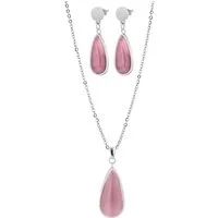AKZENT Schmuckset Edelstahl silber, Damen Schmuckset