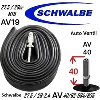 Schwalbe Fahrradschlauch Schwalbe MTB Fahrrad-Schlauch AV19 27,5 / 29-2.4 Auto Ventil AV40mm