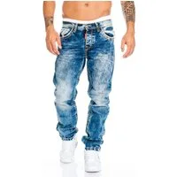 Cipo & Baxx Regular-fit-Jeans Jeans Hose mit dicken Nähten Stylische Design mit dicken Kontrastnähten
