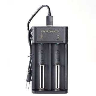 2 Slots 18650 Battery Charger Type-C for 4.2V Rechargeable Lithium10440/14500/14650/16340/17500/17670/18350/18500/1865