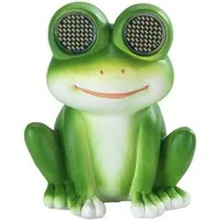 Maximex LED Dekofigur Modell Blinky Eyes Frosch, Ein-/Ausschalter, LED fest integriert, Warmweiß, solarbetriebene Gartenfigur mit leuchtenden Augen, für Garten & Balkon