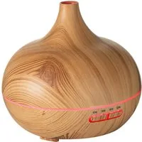 Casativo Luftbefeuchter Aroma-Diffuser in Holzoptik 7 LED-Farben Timer 300ml, 0,3 l Wassertank