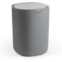 SONGMICS Kosmetikeimer mit Deckel, Tischmülleimer, 1.5L, für Schreibtisch, Schlafzimmer, Auto, Schwingdeckel aus Edelstahl