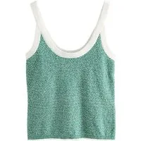 Next Trägertop Ärmelloses Tanktop in Strickoptik mit U-Ausschnitt (1-tlg)