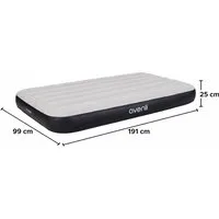 Avenli Luftbett Luftmatratze Camping für 1 Person grau 191x99x25cm Twin-Size, (Gästebett aufblasbar Ideal als Reisebett oder Isomatte, 1-tlg., Campingmatratze ohne Pumpe), für Indoor und Outdoor mit beflockter Oberfläche