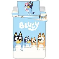 Bluey Kinderbettwäsche Baby Bettwäsche Set 100 × 135 cm + 40x60 cm Baumwolle, Baumwolle