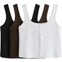 The Set Trägertop The Set Geknöpfte Trägertops, 3er-Pack (3-tlg)