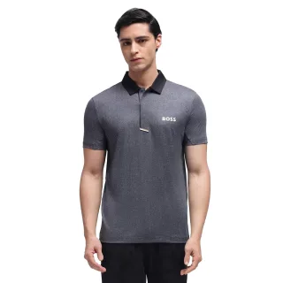 Boss - Poloshirt für Herren, meliert (Schwarz)