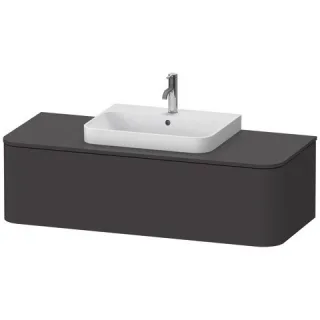 Duravit Happy D.2 Plus Konsolenwaschtischunterbau wandhängend Graphit Supermatt 1300x550x354 mm - HP HP4942M8080
