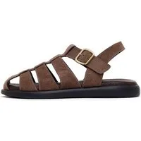 Derimod Sandalen aus Veloursleder Sandale Wildleder-Obermaterial, Lederfutter, TPU-Sohle, Verstellbarer Riemen