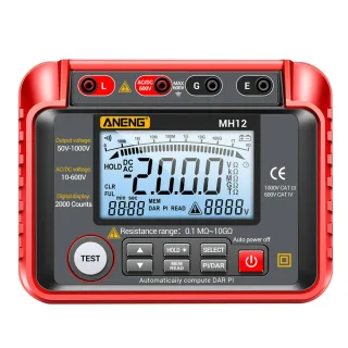 ANENG MH12 Insulation Earth Resistance Tester Digital Meter AC DC Ammeter Transistor Tester LCD Megohmmeter Meter Voltme
