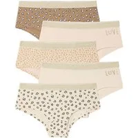 vertbaudet Slip Bio-Kollektion: Mädchen Shortys Leo & Love 5er-Pack