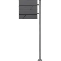 ML-DESIGN Standbriefkasten Wandbriefkasten Briefkasten Postkasten mit Zeitungsfach inkl. Standfuß, Briefkastenanlage mit Standfuß Silber 120 cm Mailbox mit Pfosten