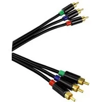 Hama 3m YUV RGB Component-Kabel Gold Audio-Kabel, Cinch, Kein (500 cm), Komponenten-Kabel HD TV, vergoldet, 3x RCA Cinch-Stecker für TV etc.