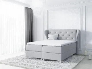 Boxspringbett Schlafzimmerbett ARIANNA 120x200cm Stoff Hellgrau