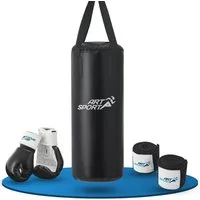 ArtSport Boxsack 10 kg, inkl. hochwertige Boxhandschuhe, pflegeleicht, mit Deckenhalterung