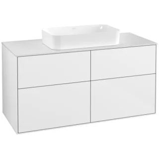 Villeroy und Boch Finion Waschtischunterschrank G26100GF 120x60,3cm, Emotion, Abdeckplatte white matt, Glossy white lacquer