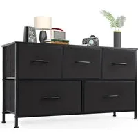 Refined Living Kommode Schubkastenkommode mit 5 Schubladen Stoffkommode stabilem Stahlrahmen (Sideboards mit Holzplatte und leicht zu ziehendem Griff für Schränke, Große Kapazität, Aufbewahrung von Kinder- und Erwachsenenkleidung), wasserdicht Geeign
