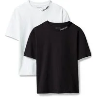 Calvin Klein Jeans T-Shirt (Packung, 2-tlg) Regular Fit, reine Baumwolle, gestickter Logoschriftzug
