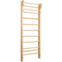 COSTWAY Sprossenwand Turnwand, bis 150 kg, mit Klimmzugstange Holz