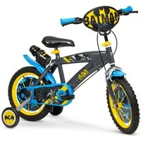 Toimsa Bikes Kinderfahrrad 14 Zoll Kinder Jungen Fahrrad Jungenfahrrad Rad Bike Batman 14913, 1 Gang, Stützräder, Trinkflasche