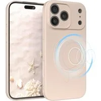 EAZY CASE Handyhülle für Apple iPhone 17 Pro Max Hülle Silikon 6,9 Zoll, Schutzcase mit MagSafe Slimcover Silikonschutzhülle elastisch Taupe