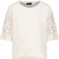 Monari Kurzarmhemd Sweatshirt mit Perlenschmuck - Regular Fit