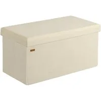 Casaria Sitzbank, Cord Beige Faltbar 76x38cm 300kg Belastbarkeit Wohnzimmer Schlafzimmer