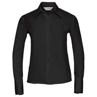 Russell Collection - "Ultimate" Hemd Bügelfrei für Damen Langärmlig (Schwarz)