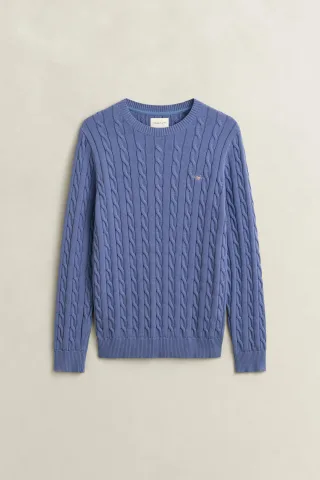 GANT - Classic Zopfstrickpullover blue horizon - Gr. - XXXL