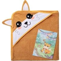 Corimori Badetuch Baby Kapuzenbadetuch mit Grußkarte, Geschenk-Set, Baumwolle (1-St)