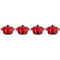 LE CREUSET Snackschale Mini Cocottes, je 200 ml, 10 x 5 cm, Steinzeug, (Set, 4-tlg), 79212100900100