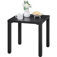 Yaheetech Gartentisch Quadratischer Beistelltisch aus Pulverbeschichtetem Metall, Balkontisch 45 cm L × 45 cm B × 45,5 cm H für Draußen/Zuhause