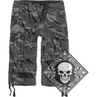 Brandit Cargoshorts Cargo Shorts kurze Hose Legend 3/4 lang Army mit UD Bandana