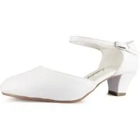 White Lady 850 weite Leder Brautschuhe Slingpumps