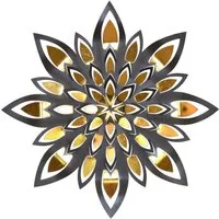 pajoma® Wanddekoobjekt Wanddekoration (1 St), große Blüte aus Metall mit glänzender Goldverziehrung