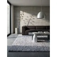 KADIMA DESIGN Teppich RHEIN Shaggy Langflor Wohnzimmer Schlafzimmer Waschbar Esszimmer, Läufer, Höhe: 32 mm, Hellgrau, 60x110 cm, Wohnzimmerteppich Strapazierfähig Waschbar
