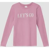 s.Oliver Langarmshirt T-Shirt Baumwoll-Longsleeve mit Frontprint und Nietenbesatz