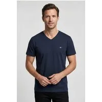 Gant T-Shirt SLIM SHIELD V-NECK T-SHIRT mit einer kleinen Logostickerei auf der Brust